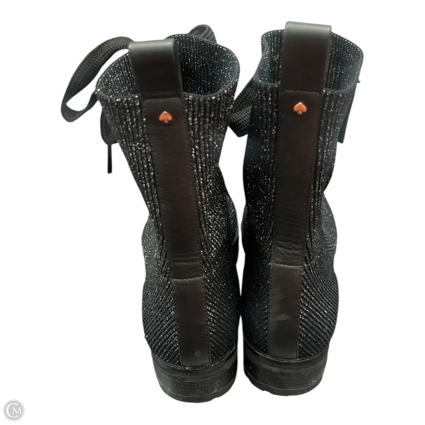 Boots Designer By Kate Spade In Black & Silver, Size: 7.5