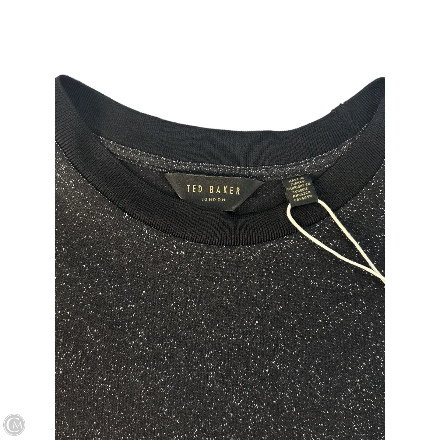 Top Short Sleeve By Ted Baker In Black & Silver, Size: S