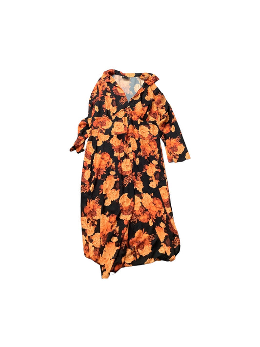 Black & Orange Dress Casual Maxi Asos, Size 1x