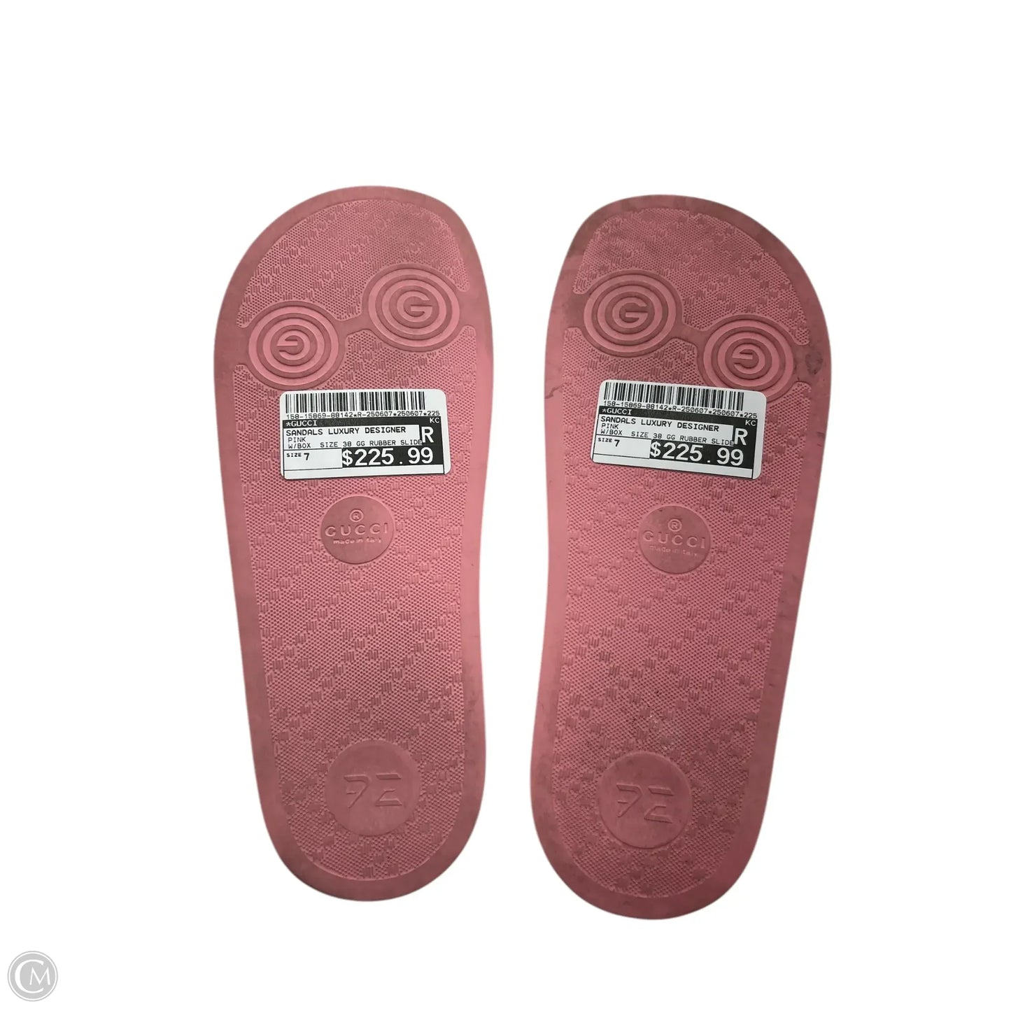 Sandals Luxury Designer By Gucci In Pink, Size: 7