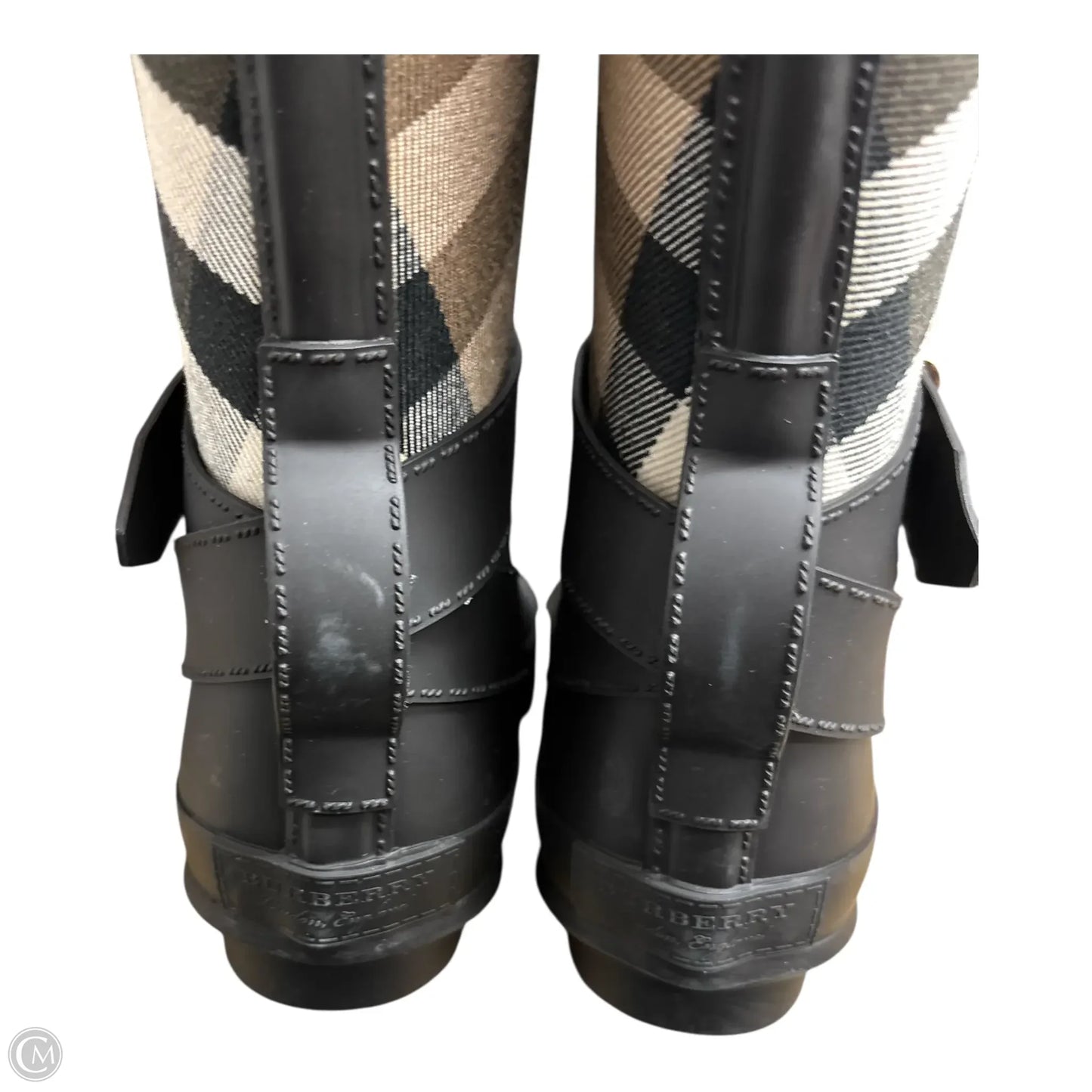 Boots Luxury Designer By Burberry In Plaid Pattern size 37