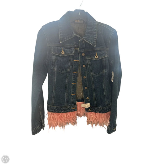 Jacket Denim By Fashion Nova In Blue & Pink, Size: M