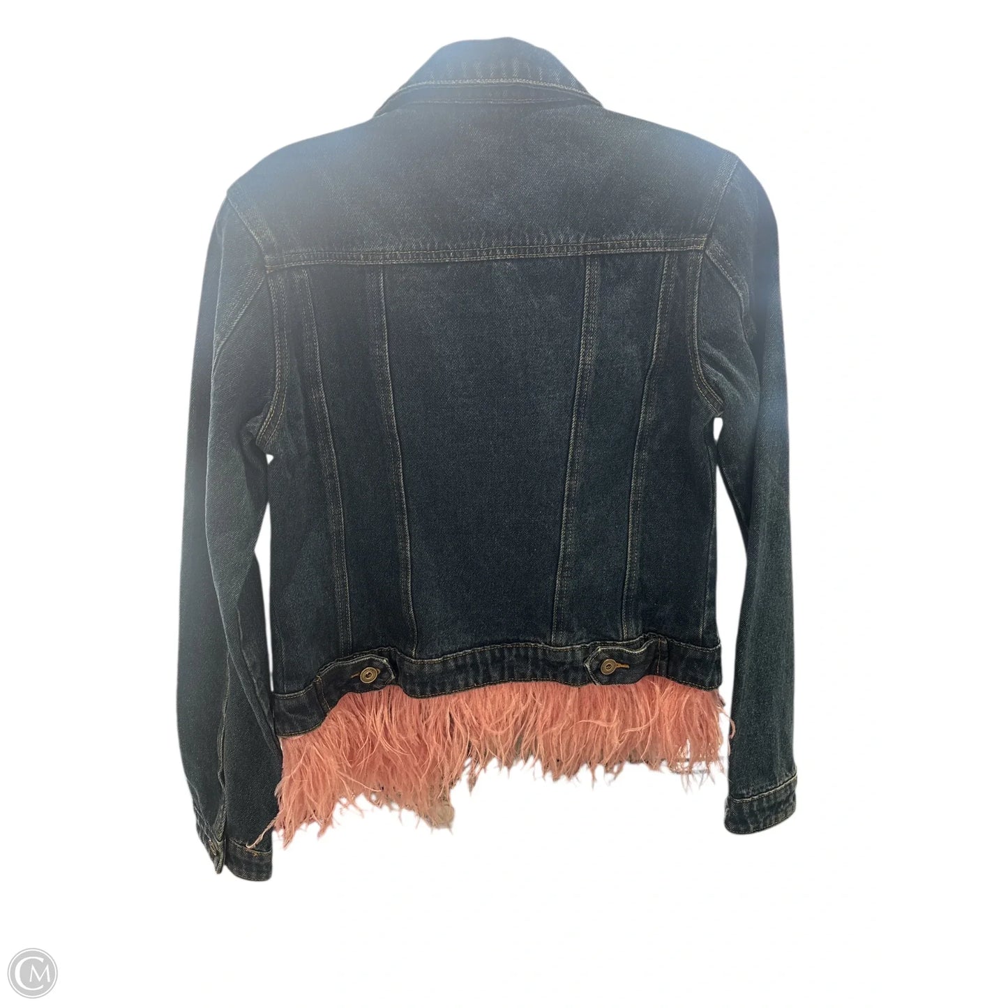 Jacket Denim By Fashion Nova In Blue & Pink, Size: M