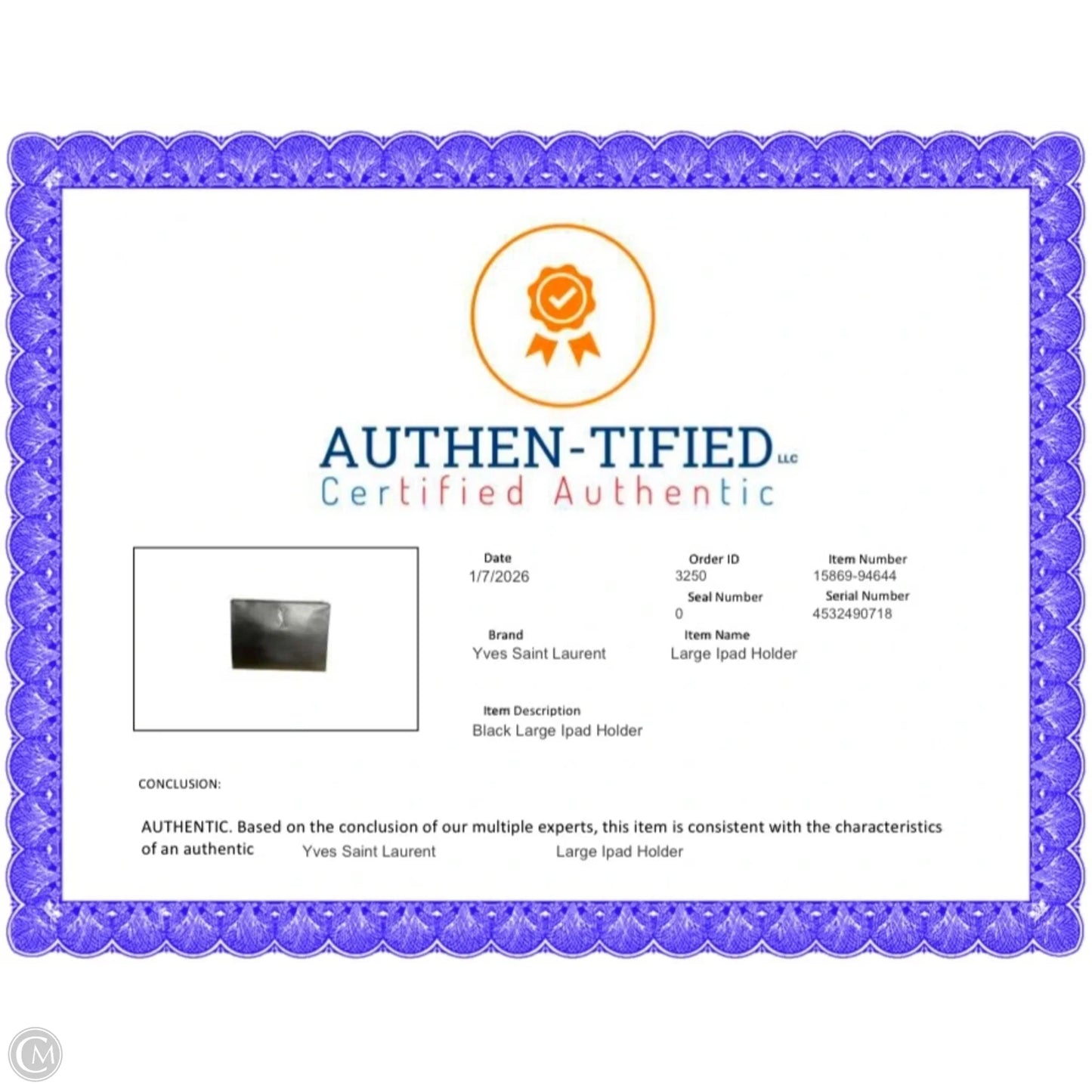 Clutch Luxury Designer By Yves Saint Laurent, Size: Large