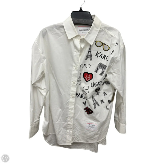 Top Long Sleeve Designer By Karl Lagerfeld In Multi-colored, Size: M