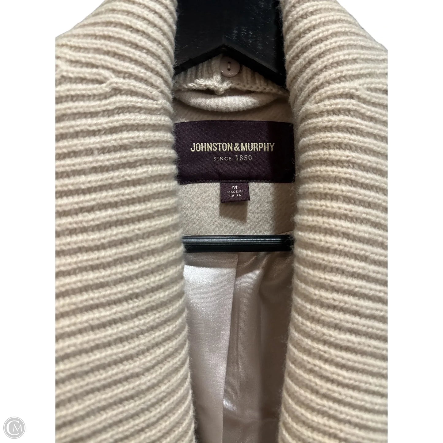 Coat Wool By Johnston & Murphy In Beige, Size: M
