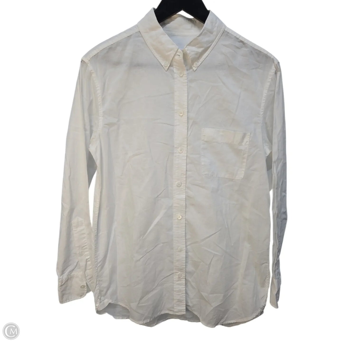 Top Long Sleeve By Equipment In White, Size: Xs
