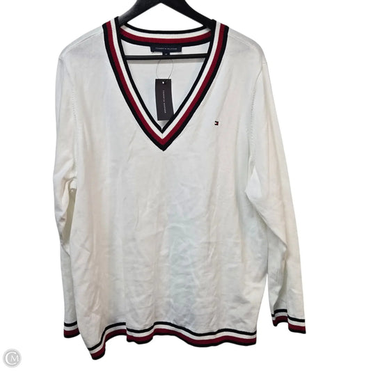 Sweater By Tommy Hilfiger In Blue & Red & White, Size: 2x