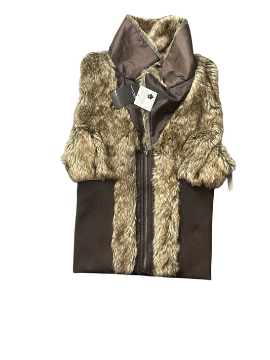 Vest Faux Fur & Sherpa By Clothes Mentor In Brown, Size: L