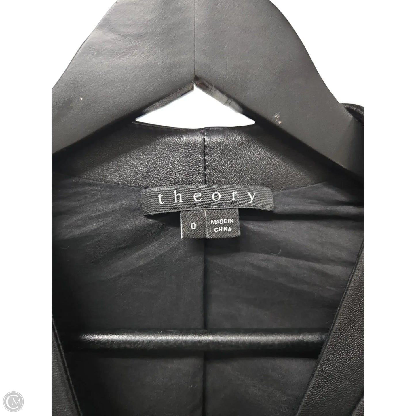 Jacket Moto Leather By Theory In Black, Size: 0