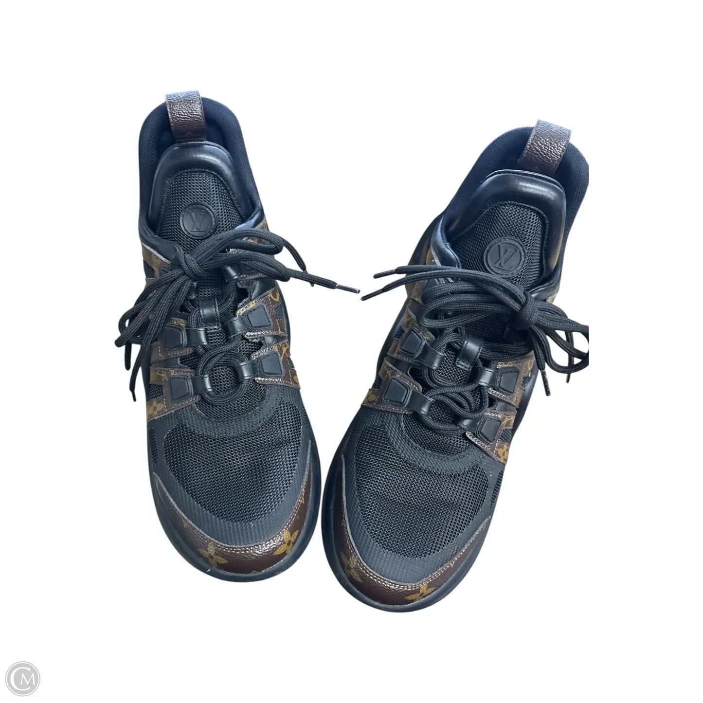 Shoes Luxury Designer By Louis Vuitton In Black & Brown, Size:41