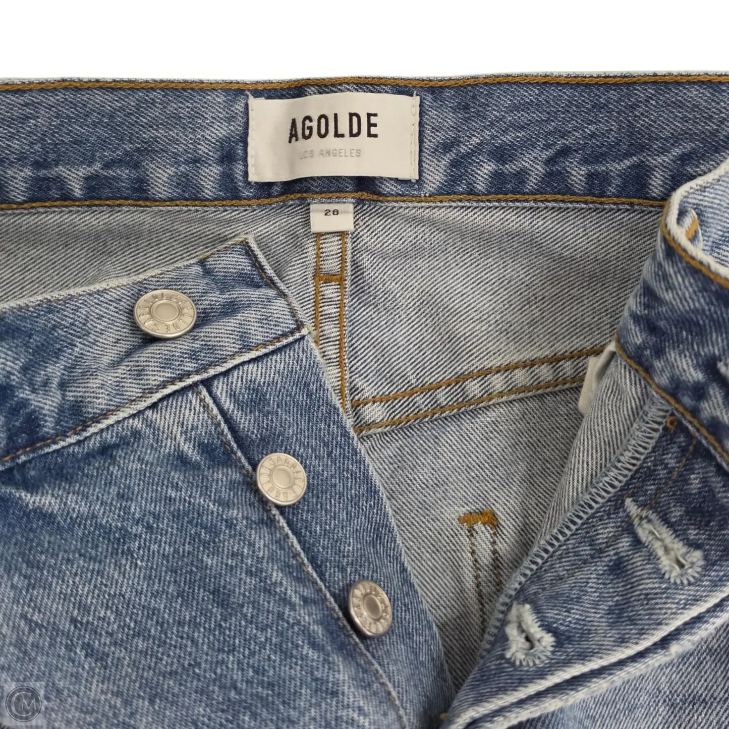 Jeans Straight By Agolde In Blue Denim, Size: 6