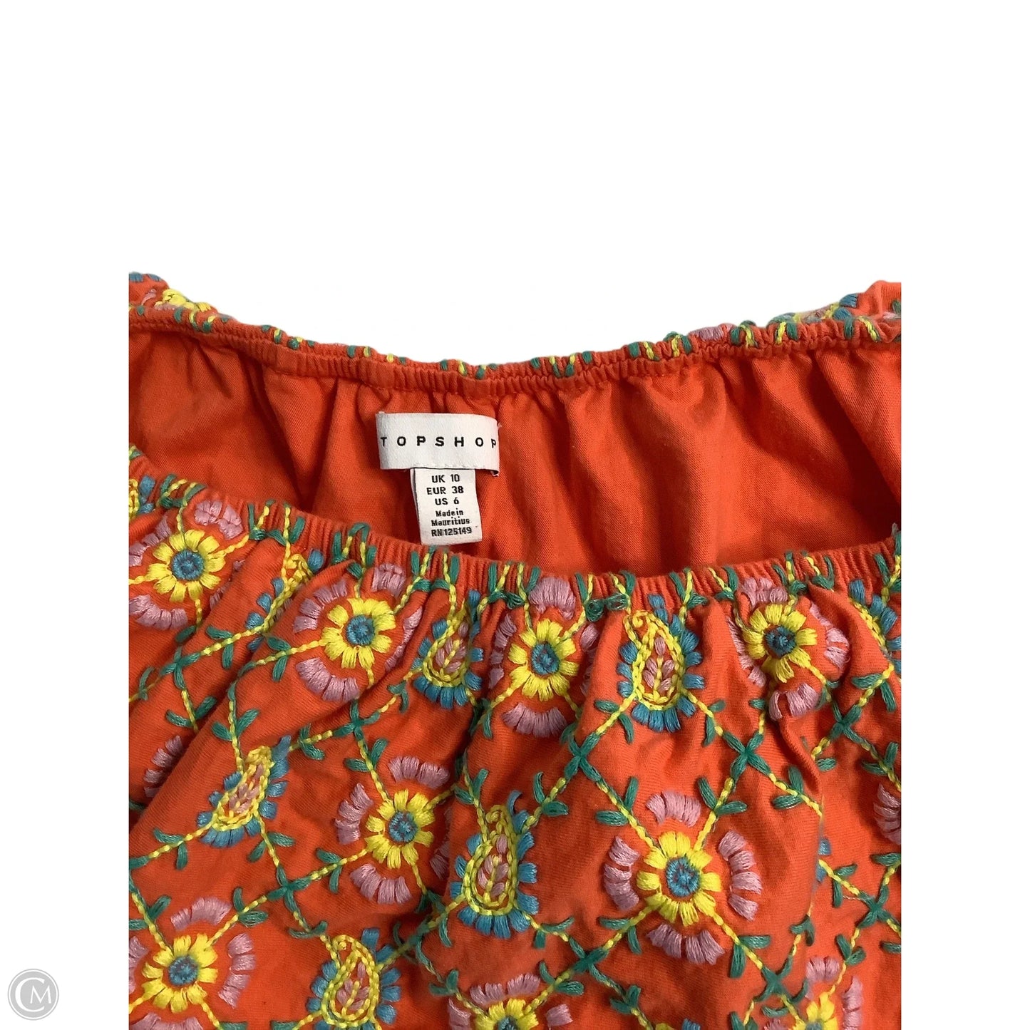 Top Short Sleeve By Top Shop In Orange, Size: 6