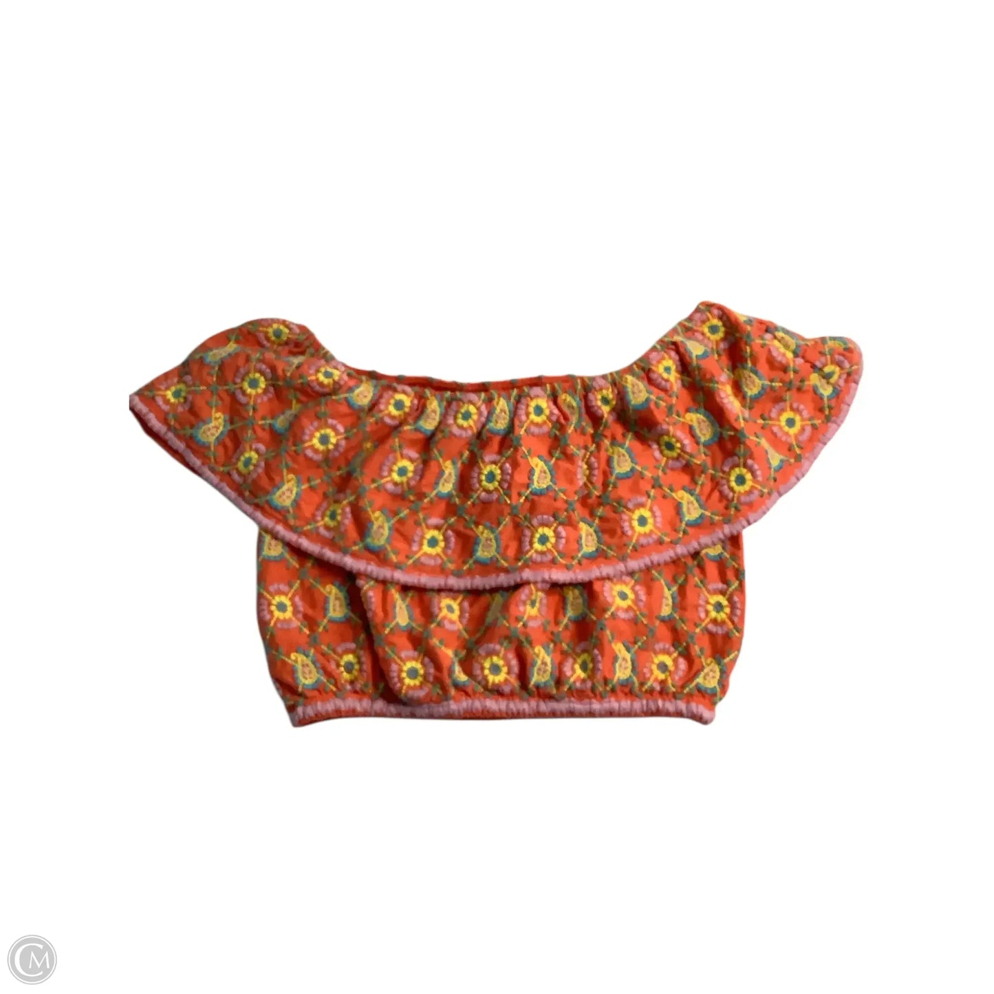 Top Short Sleeve By Top Shop In Orange, Size: 6