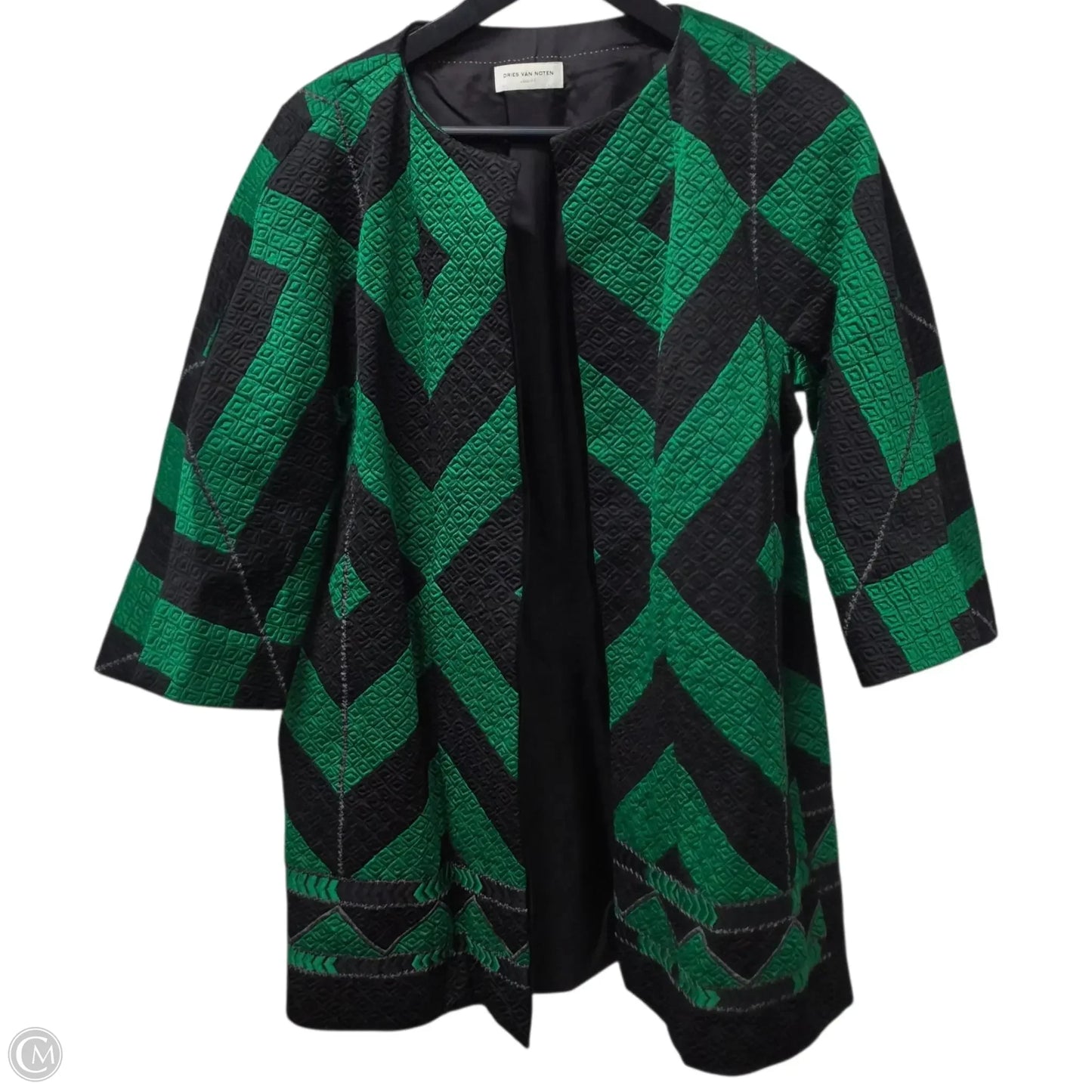 Blazer By Dries Van Noten In Black & Green, Size: L