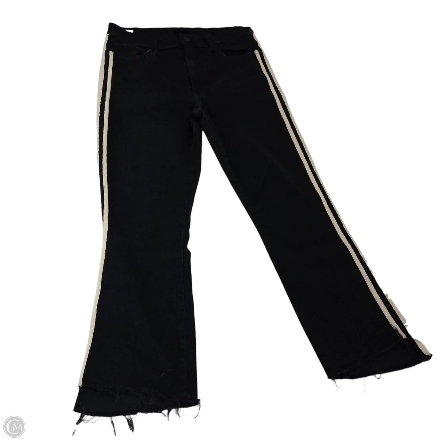 Jeans Straight By Mother In Black Denim, Size: 14