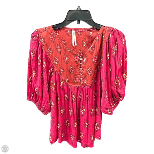 Top Long Sleeve By Anthropologie In Pink, Size: L