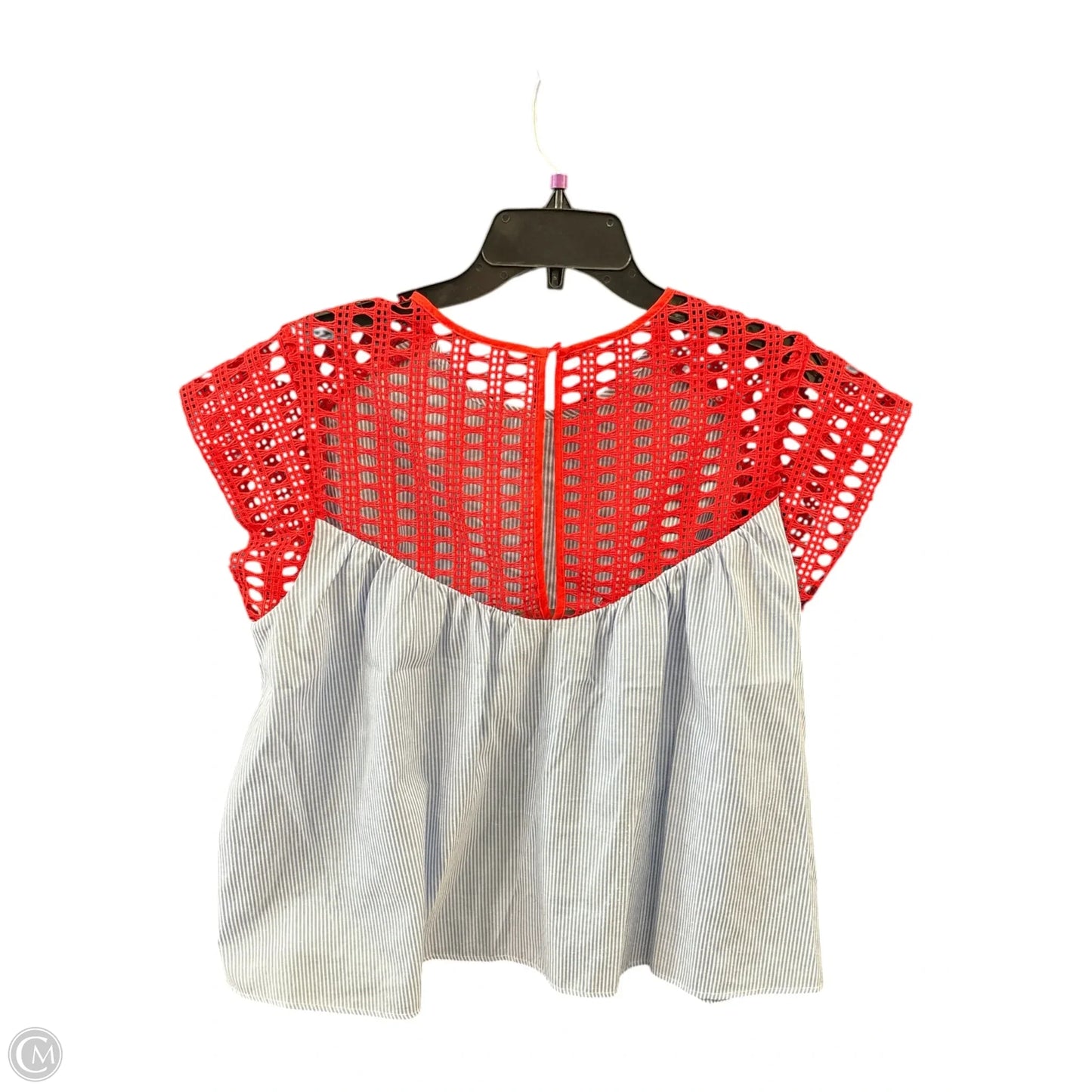 Top Short Sleeve By Maeve In Black & Red, Size: L