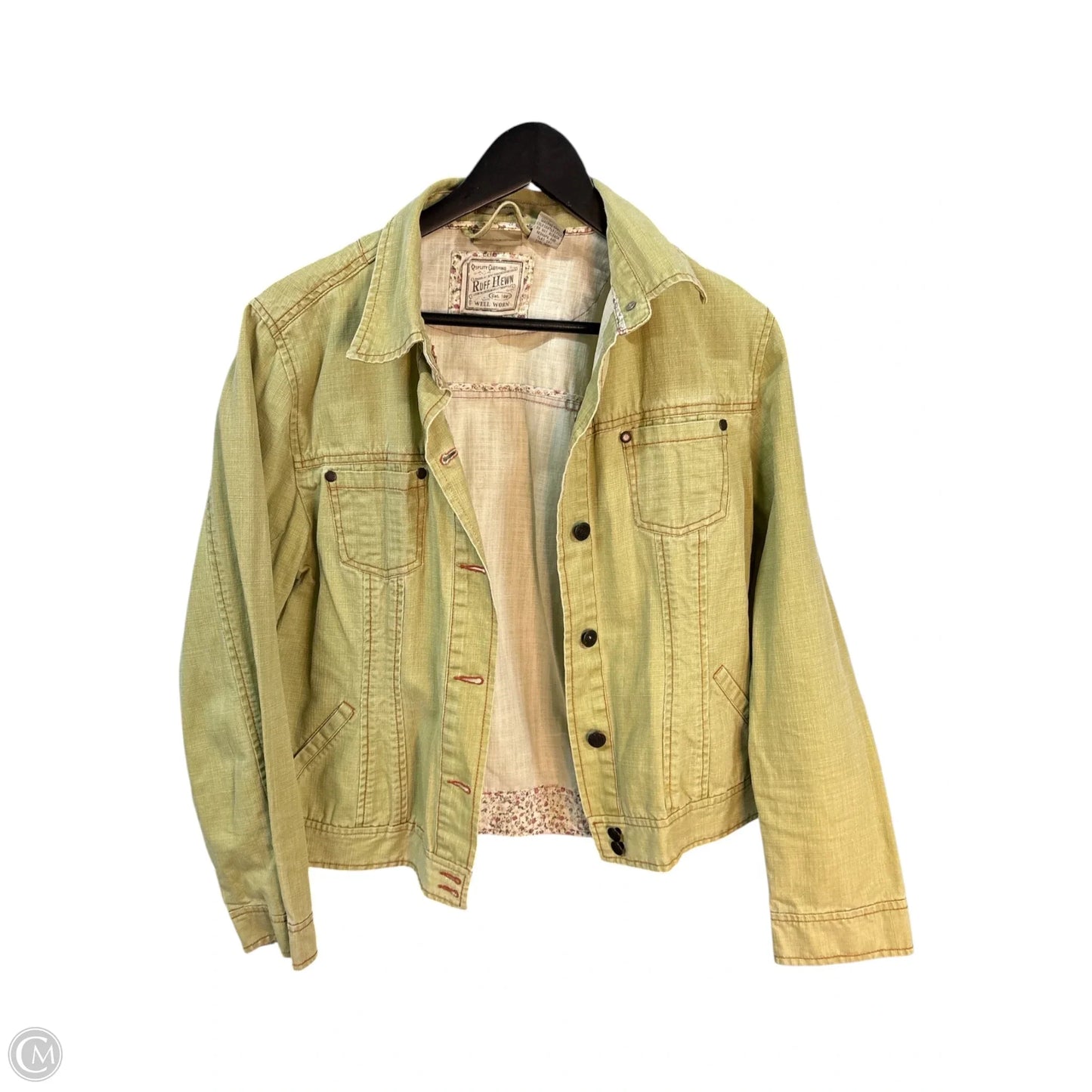 Jacket Denim By Ruff Hewn In Green, Size: L