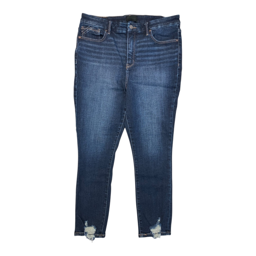 Jeans Skinny By Buckle Black In Blue Denim, Size:16