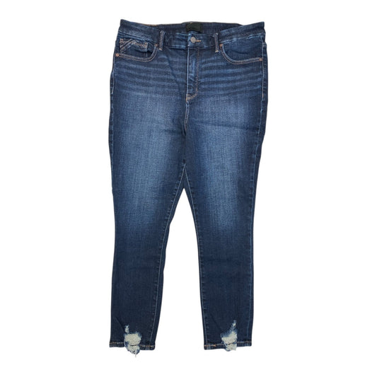 Jeans Skinny By Buckle Black In Blue Denim, Size:16