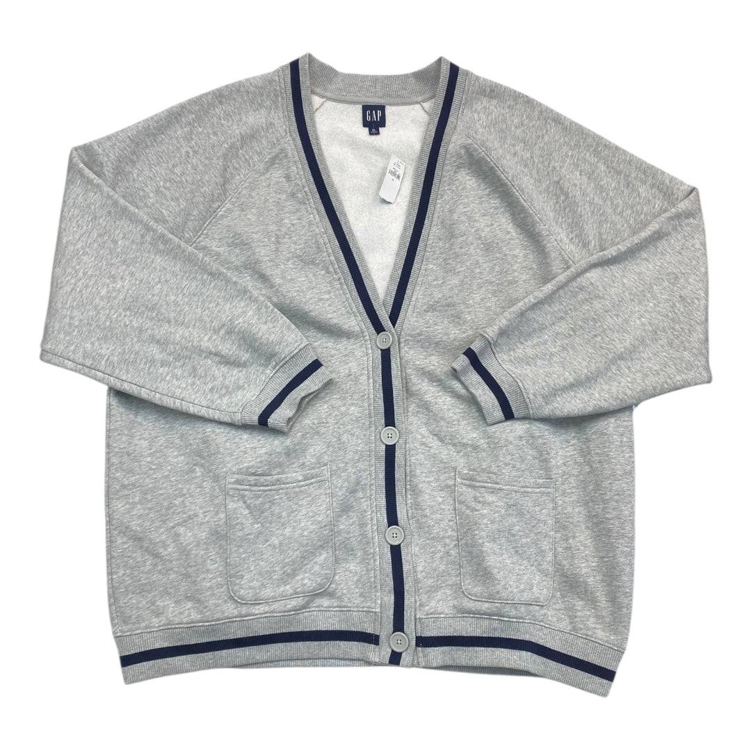 Sweater Cardigan By Gap In Grey, Size:Xl