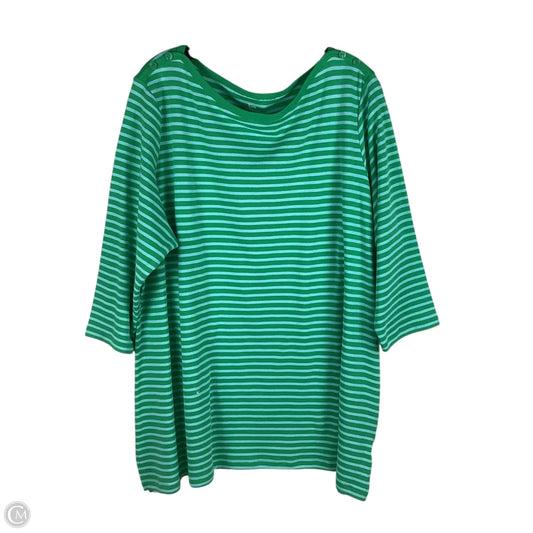 Top Long Sleeve By Kim Rogers In Blue & Green, Size: 2x