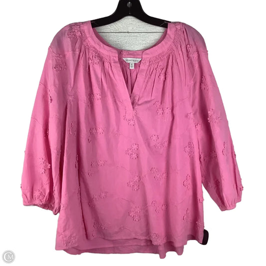 Top Long Sleeve By Crown And Ivy In Pink, Size: Xl