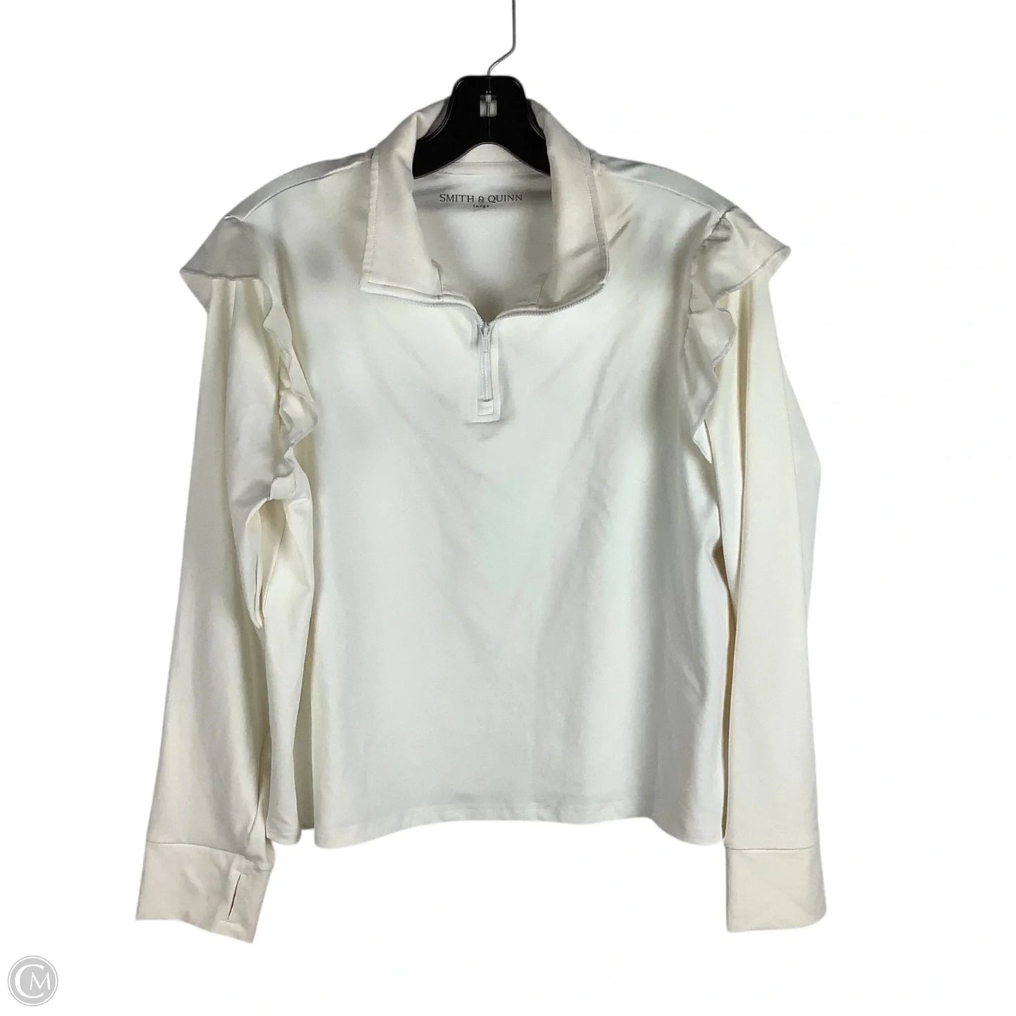 Athletic Jacket By Clothes Mentor In White, Size: L