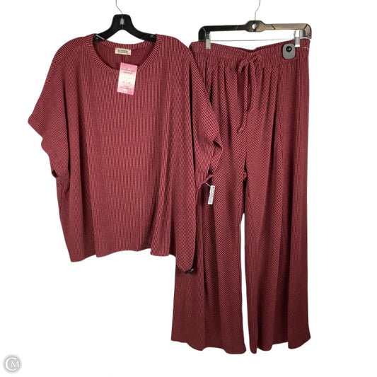 Pants Set 2pc By Blumin In Maroon, Size: 2x
