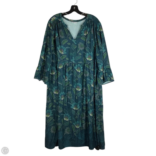 Dress Casual Midi By J. Jill In Floral Print, Size: Xl