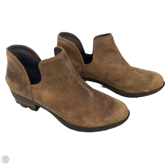 Boots Ankle Heels By Sorel In Tan, Size: 7.5
