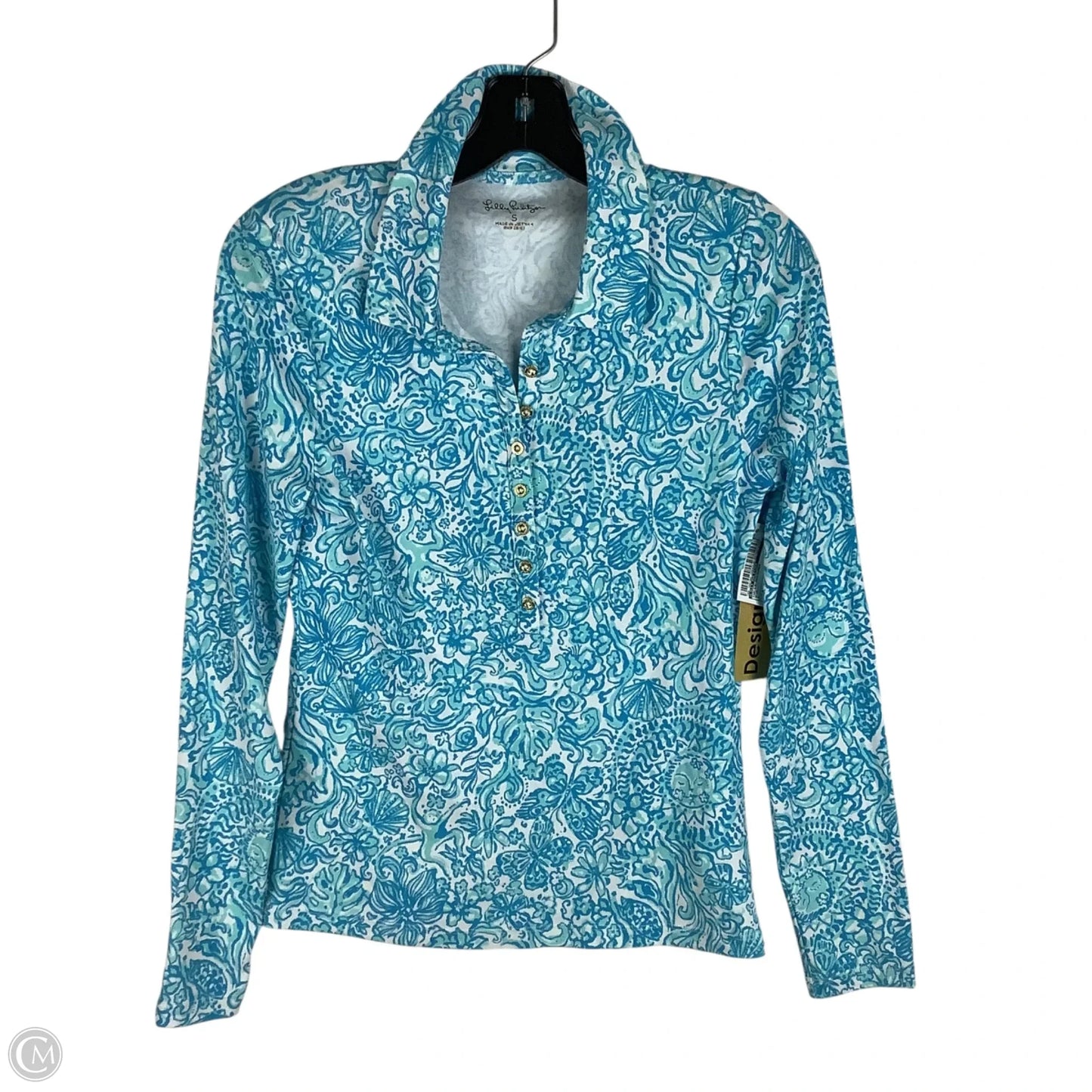 Top Long Sleeve Designer By Lilly Pulitzer In Blue, Size: S