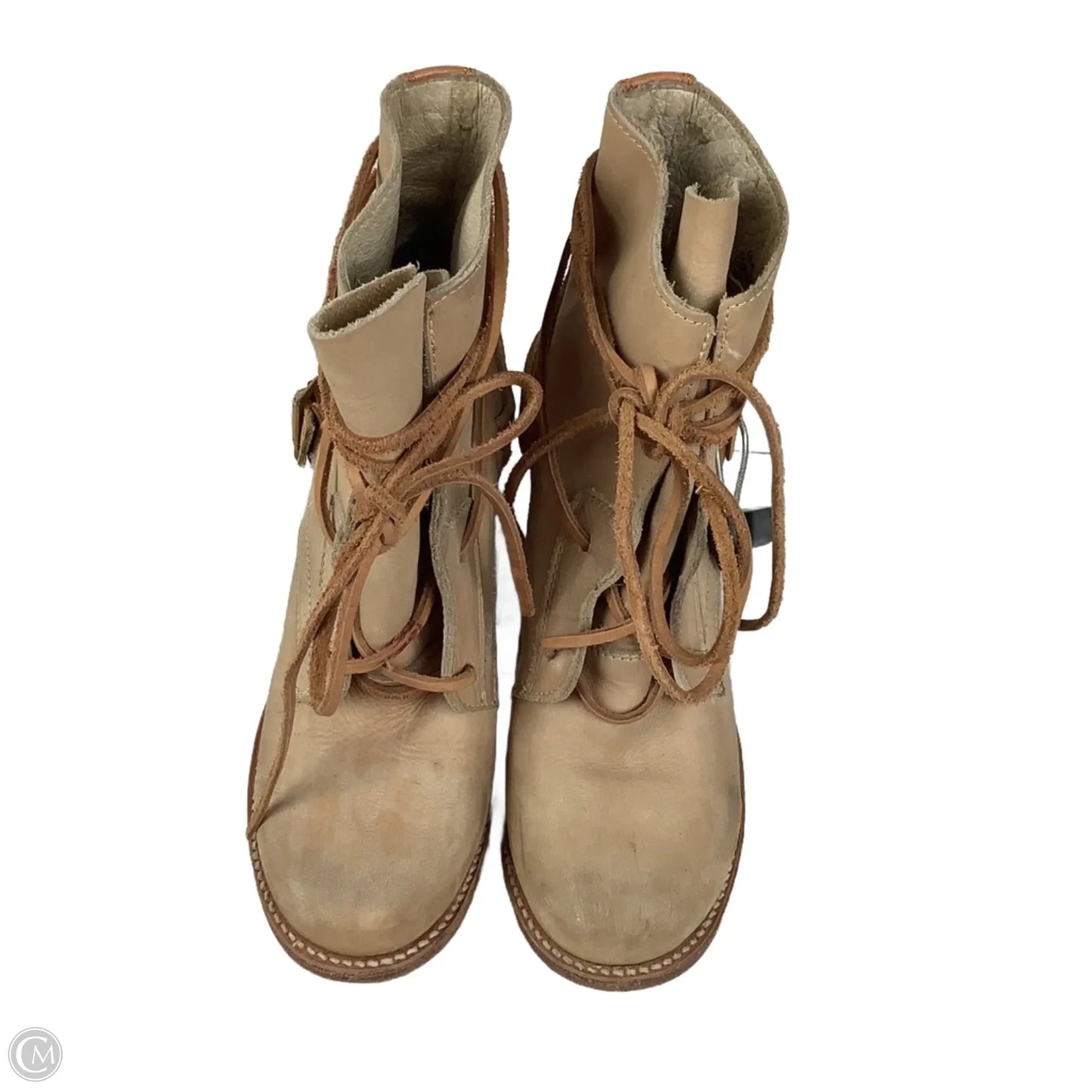 Boots Ankle Heels By Freebird In Brown, Size: 8