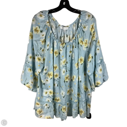 Top Long Sleeve By Fever In Floral Print, Size: 2x