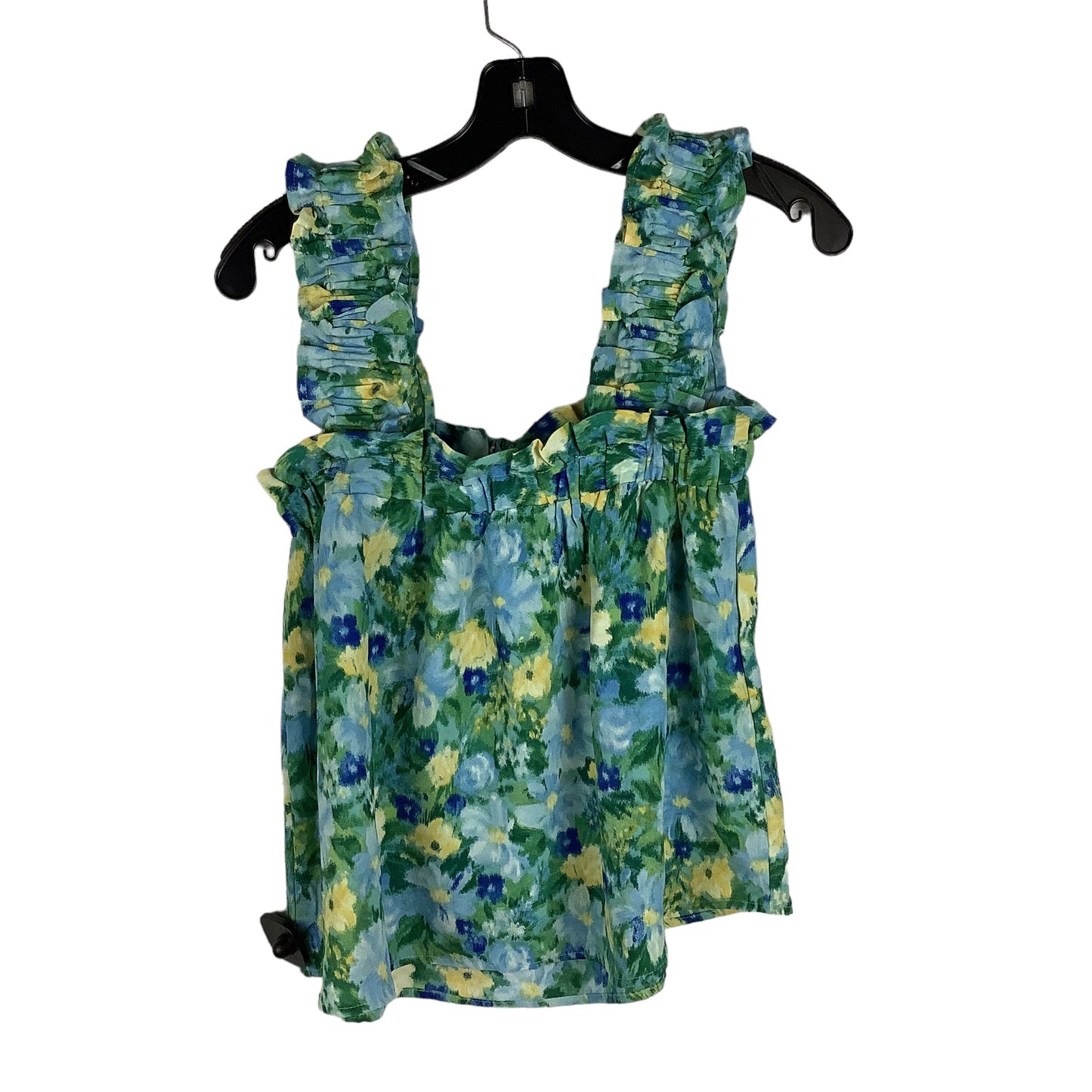 Floral Print Top Sleeveless Blu Pepper, Size S