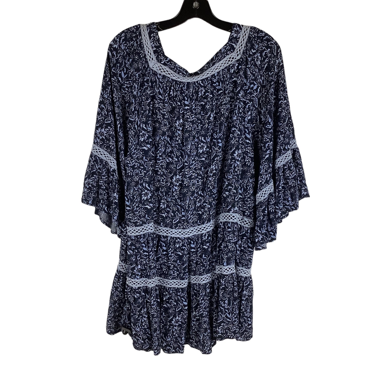 Navy Top Long Sleeve Free People, Size L
