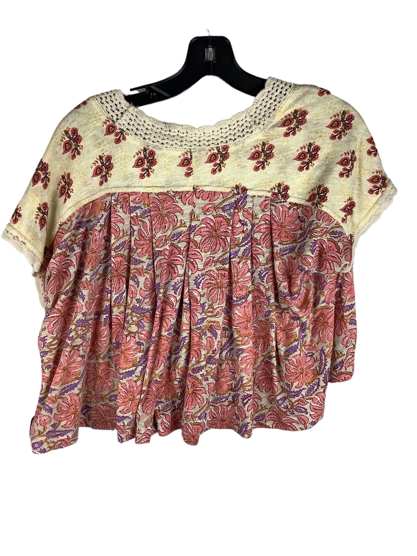 Floral Print Top Short Sleeve Free People, Size Xs