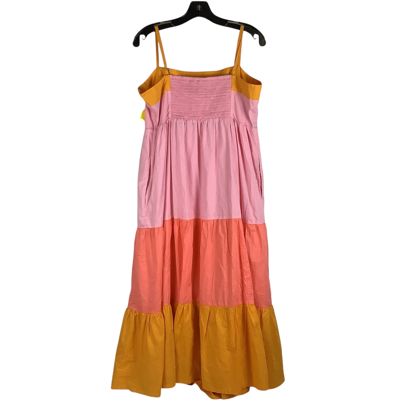 Dress Casual Midi By J. Crew In Orange & Pink, Size: 12