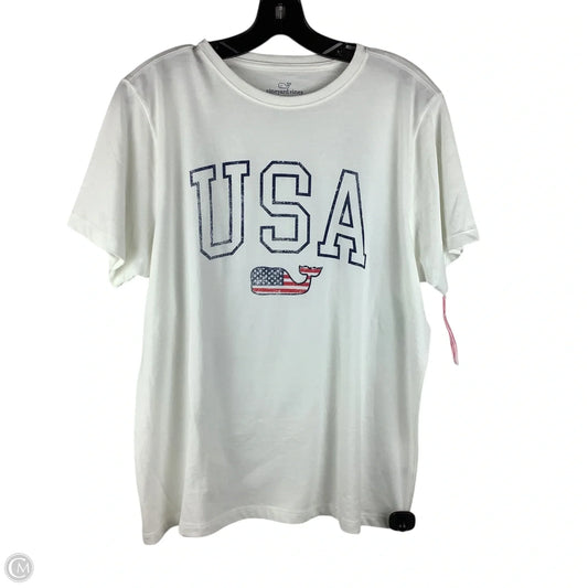 Top Short Sleeve By Vineyard Vines In White, Size: Xl