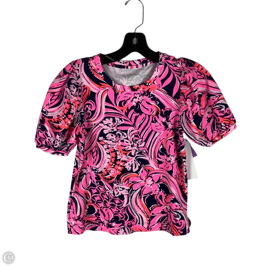 Top Short Sleeve Designer By Lilly Pulitzer In Navy, Size: Xxs