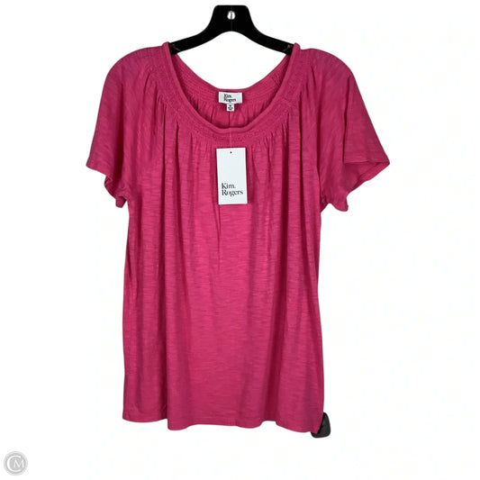 Top Short Sleeve By Kim Rogers In Pink, Size: M