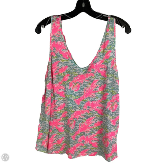 Top Sleeveless Designer By Lilly Pulitzer In Blue & Pink, Size: L