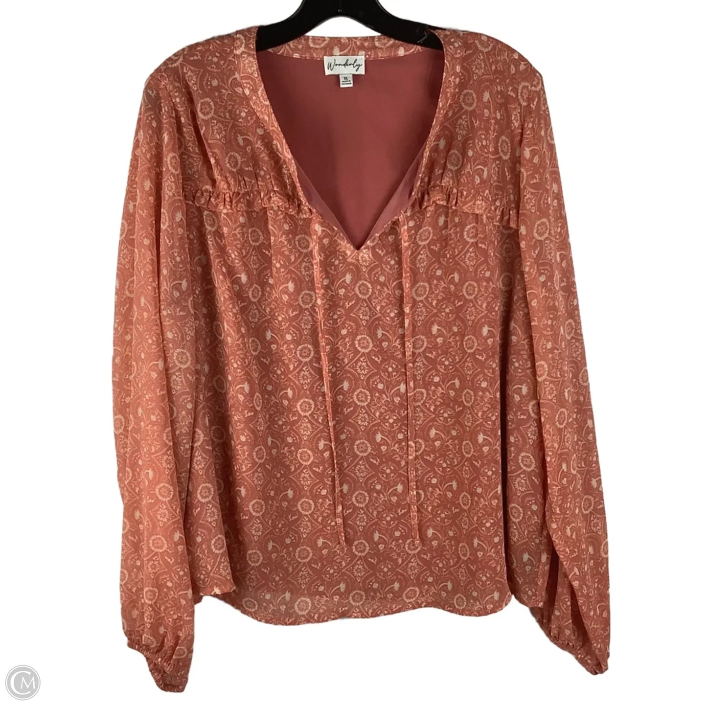 Top Long Sleeve By Wonderly In Pink, Size: Xl