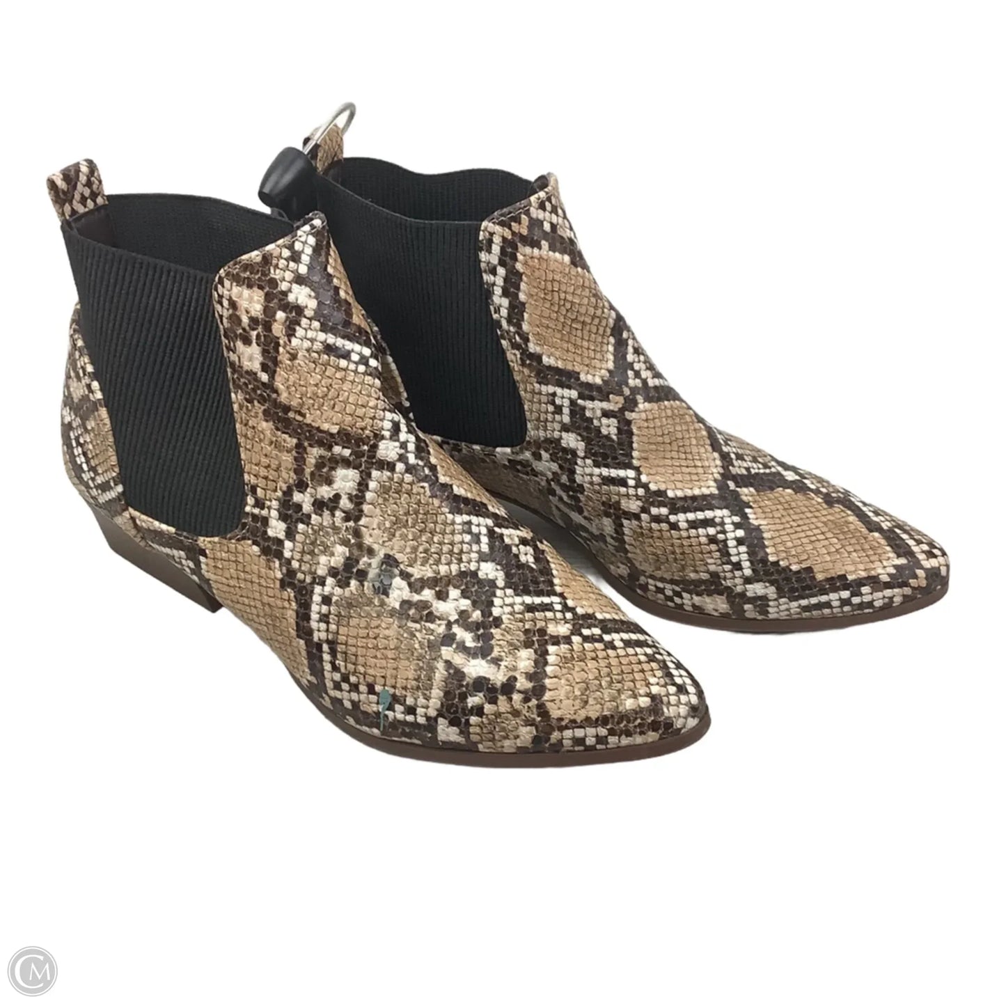 Boots Ankle Flats By Qupid In Snakeskin Print, Estimated Size: 8