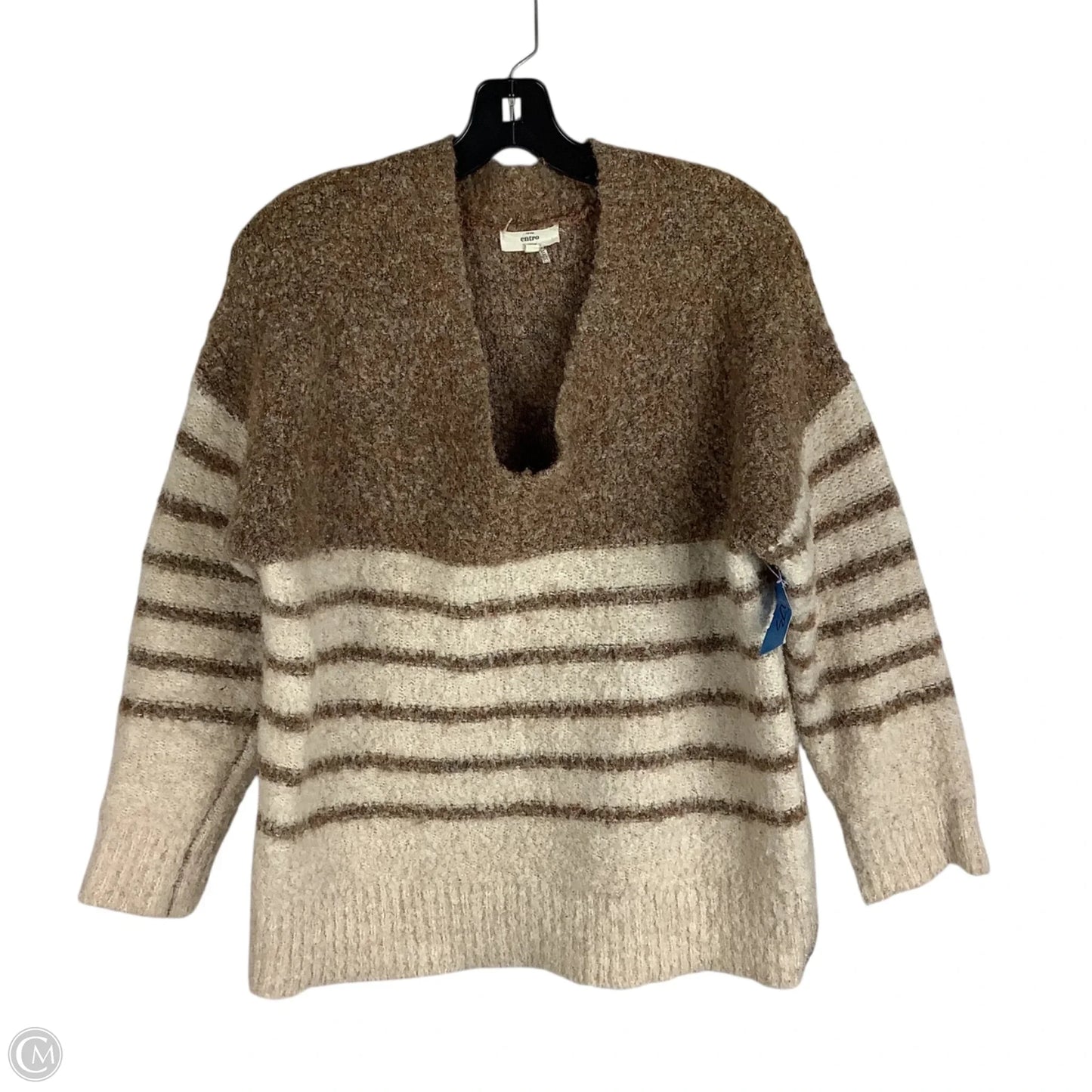 Sweater By Entro In Brown & Cream, Size: M