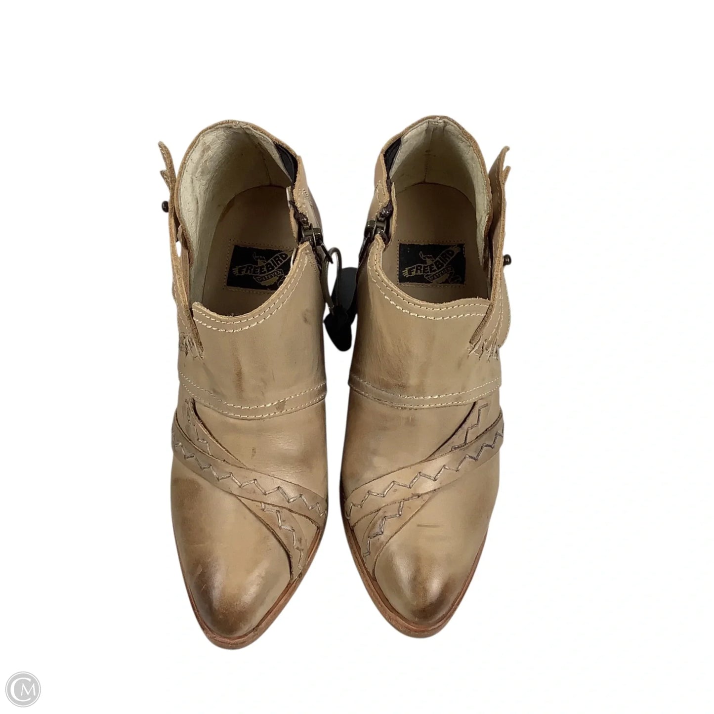 Boots Ankle Heels By Freebird In Tan, Size: 6