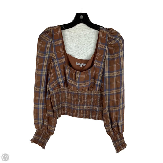 Top Long Sleeve By Gianni Bini In Plaid Pattern, Size: 2