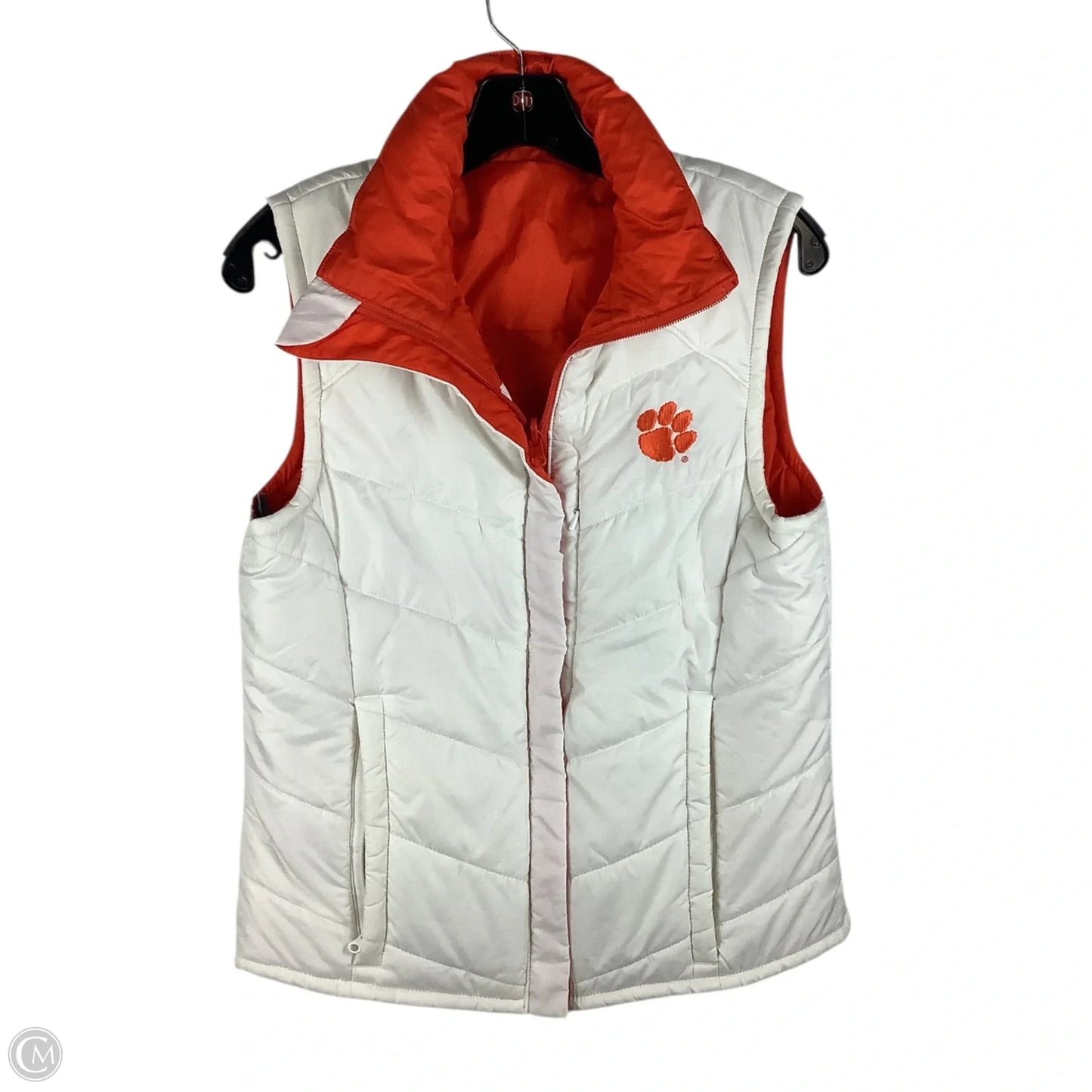 Reversible Vest Puffer & Quilted By Columbia In Orange & White, Size: S