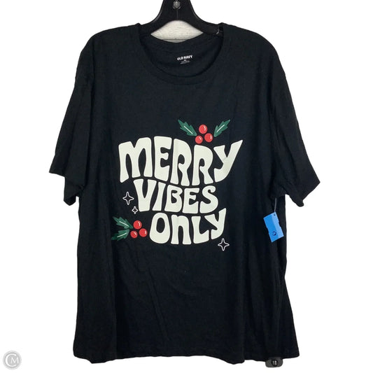 Top Short Sleeve Basic By Old Navy In Black, Size: Xxl